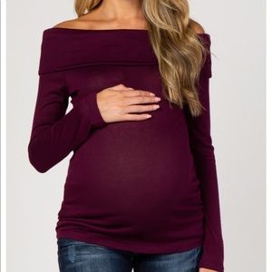Pink blush long sleeve maternity top